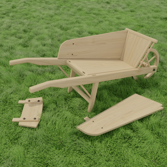 Wooden wheelbarrow preview image 5